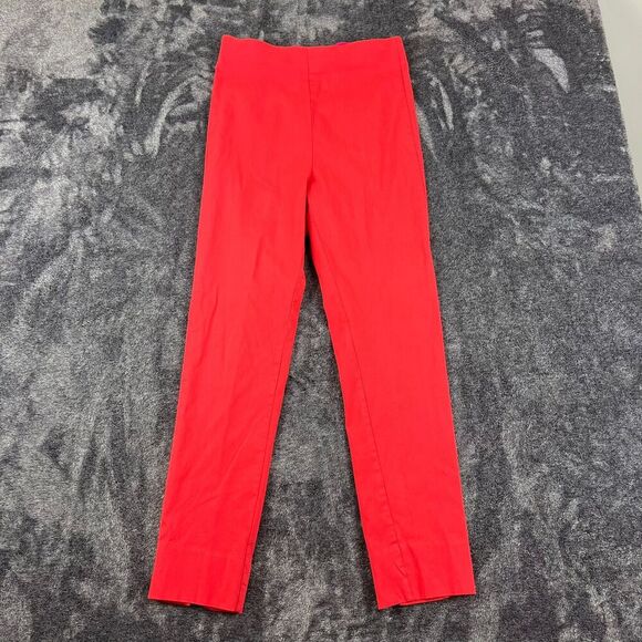 Gretchen Scott Pull On Pant Gripe Less Women's M 27X27 Ankle Slit Red Stretch - Picture 1 of 12